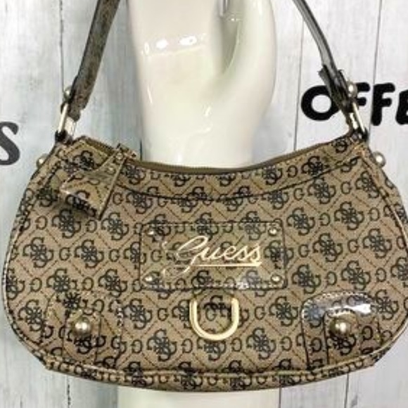 Guess Bags Y2k Guess Leather Logo Shoulder Bag Mint Condition Poshmark